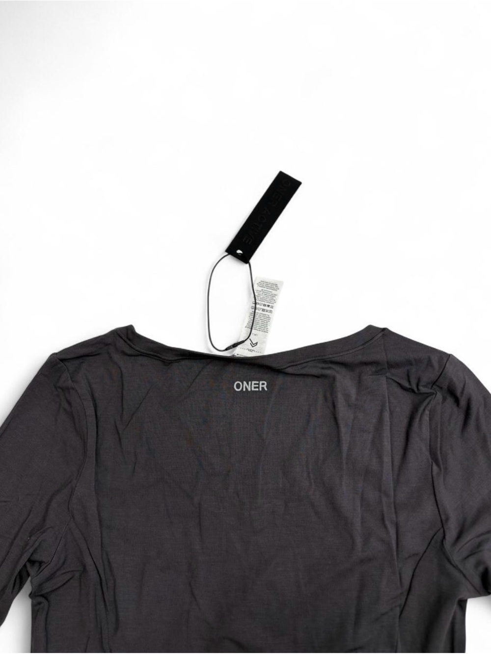 Oner Active Mellow Motion Wide V Neck Long Sleeve in Coal NWT - Picture 7 of 8